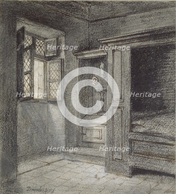 Interior of a Bedroom with a Sanctuary on the left, mid 19th century. Artist: Charles Francois Daubigny.