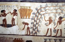 Wall painting from the tomb of the scribe Menna, Thebes, Ancient Egyptian, 18th dynasty. Artist: Unknown