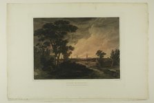 Burning of Savannah, plate four of the second number of Picturesque Views of American S..., 1819/21. Creator: John Hill.
