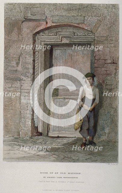 Door of an old mansion in Gravel Lane, City of London, 1851. Artist: John Wykeham Archer