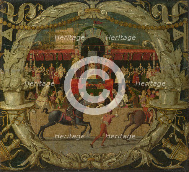 The Rape of the Sabine Women (before the signal), c. 1490. Artist: Morone, Domenico (c. 1442-1518)