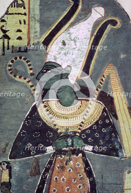 Wall painting of Osiris Khenti-Amentiu, from a tomb at Thebes. Artist: Unknown