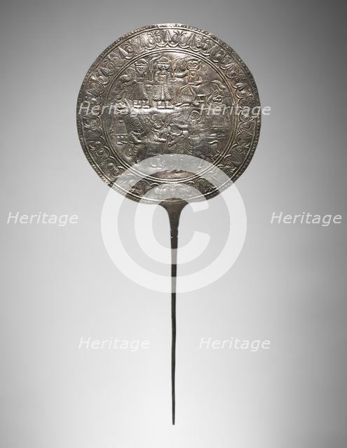 Votive Pin with Decorated Disc, 800-600 BC. Creator: Unknown.