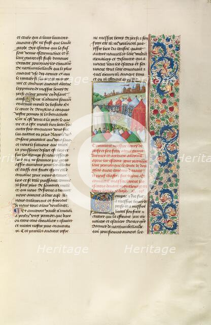 Henry Percy and his Brothers Meeting the Troops of Douglas at Newcastle, c1388, about 1480-1483. Creator: Unknown.