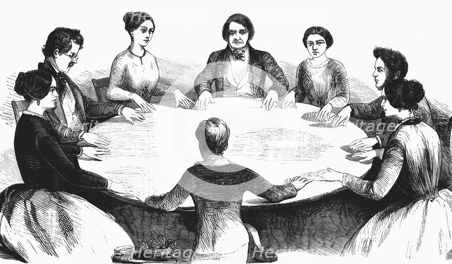 Spiritualist meeting in Leipzig, Germany, 1893. Artist: Unknown