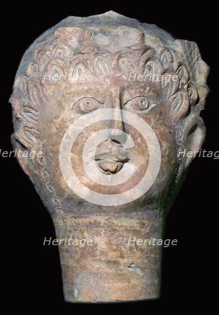 Romano-British pottery head. Artist: Unknown
