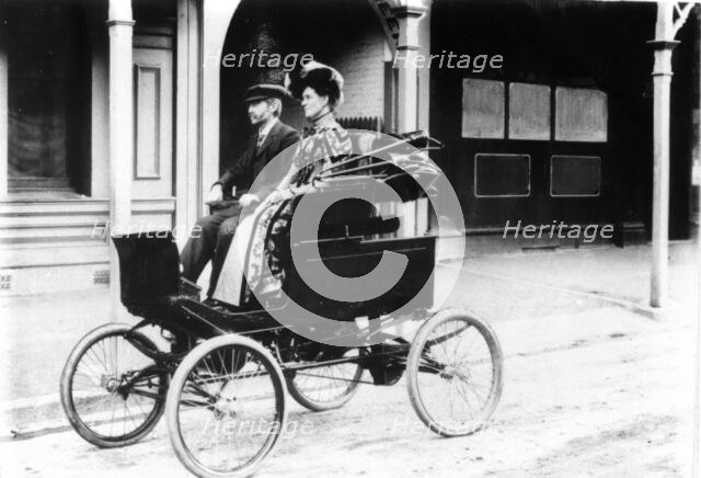 First steam car in Brisbane Mr J Trackson, 1903. Creator: Unknown.