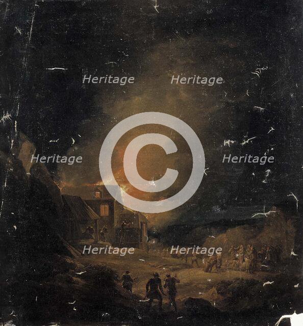 Burning House, 1813. Creator: Alexander Lauréus.