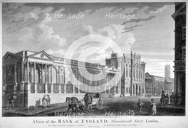 The Bank of England, City of London, 1797. Artist: Anon