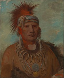 Neu-mon-ya, Walking Rain, War Chief, 1844-1845. Creator: George Catlin.