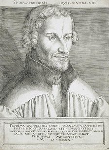 Portrait of Philip Melancthon, 1540. Creator: Heinrich Aldegrever.