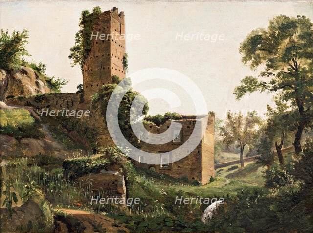 Landscape with ruins, c1838. Creator: Wilhelm Marstrand.