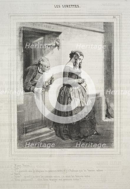 Les Lorettes, 1842. Creator: Paul Gavarni (French, 1804-1866).