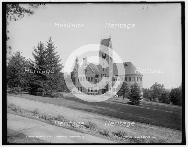 Barnes Hall, Cornell University, between 1890 and 1901. Creator: Unknown.
