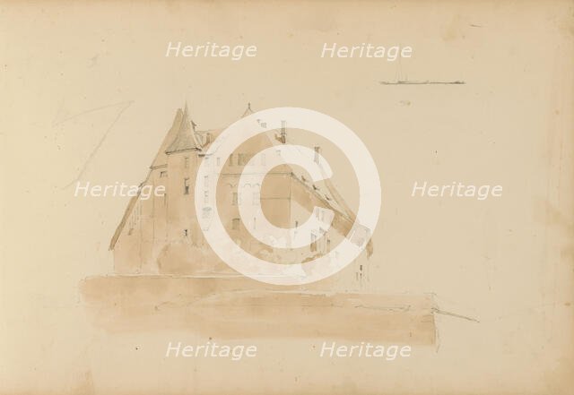 Building with a tower, 1820-1896. Creator: Kasparus Karsen.