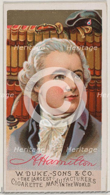 Alexander Hamilton, from the series Great Americans (N76) for Duke brand cigarettes, 1888., 1888. Creator: Unknown.