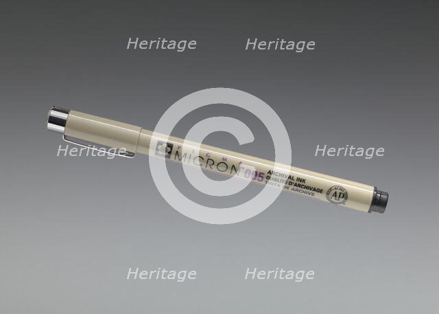 Micron pen used by architect Michael Marshall, ca. 2013. Creator: Sakura Color Products Corporation.