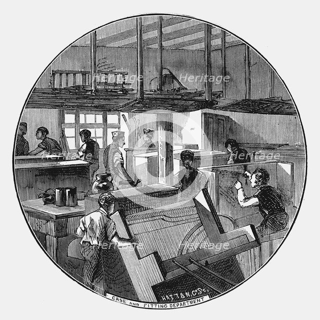 Case and fitting department, Chappell & Company's piano works, Belmont Street, Chalk, London, 1870. Artist: Unknown