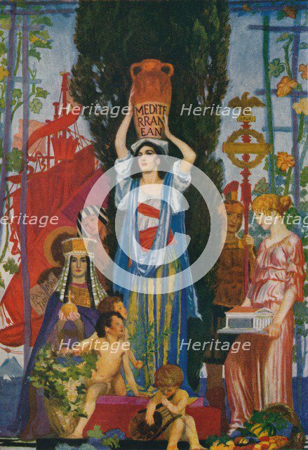 'Sketch of The Seven Seas', c1922, (1923). Artist: Robert Anning Bell.