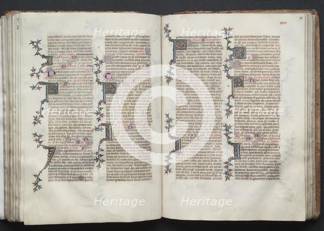 The Gotha Missal: Fol. 90r, Text, c. 1375. Creator: Master of the Boqueteaux (French); Workshop, and.