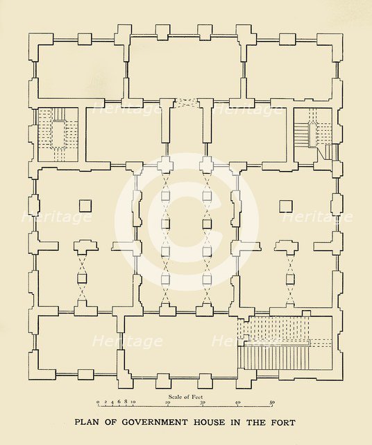 'Plan of Government House in the Fort', 1925. Creator: Unknown.