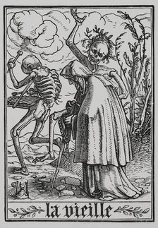 The Old Woman from "The Dance of Death", 1538, (1877).  Creator: Unknown.