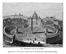 Bird's eye view of St Peter's, 1843. Artist: J Jackson