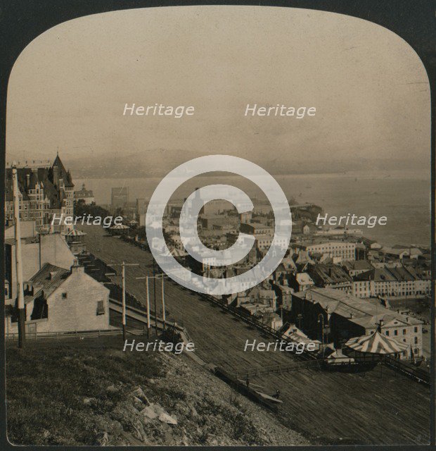 'Dufferin Terrace, Old Town and St. Lawrence River from the Citadel, Quebec, Canada', 1906. Artist: Unknown.