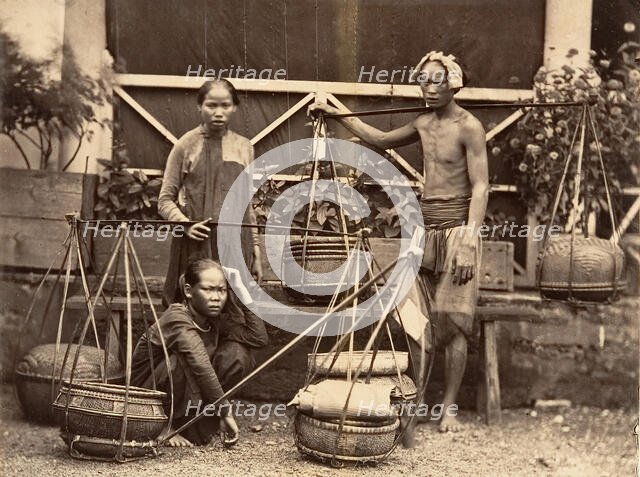 Marchands de Fruits, Cochinchine, 1866. Creator: Emile Gsell.