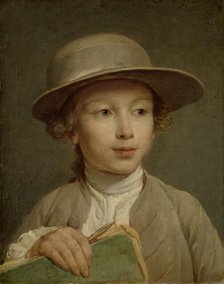 Boy with a Drawing Book, c.1772. Creator: Nicolas Bernard Lepicie.