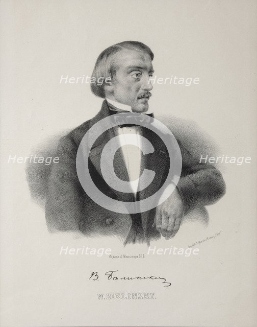 Portrait of the Literary critic and Philosopher Vissarion Grigoryevich Belinsky (1811-1848), 1860s.