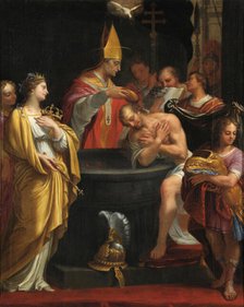 The baptism of Clovis, 1676. Creator: Hellart (Hélart), Jean (1618-1685).