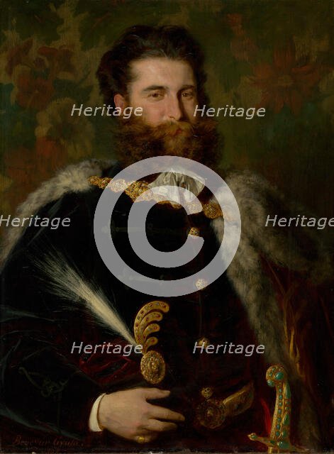 Portrait of Albert Ujházy, 1868. Creator: Gyula Benczúr.