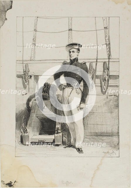 Royal Navy, Line Crew, Ship's Ensign, 1830–33. Creator: Auguste Raffet.