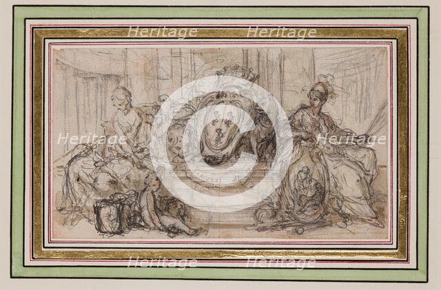 Heraldic Design for Pococke's "A Description of the East," London, 1743. Creator: Hubert Francois Gravelot.