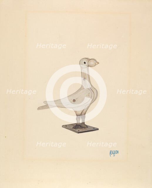 Cast Iron Pigeon, c. 1936. Creator: Rex F Bush.