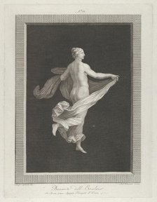 A partly naked bacchante seen from behind, facing right and holding an oval d..., ca. 1795-ca. 1820. Creator: Antonio Ricciani.