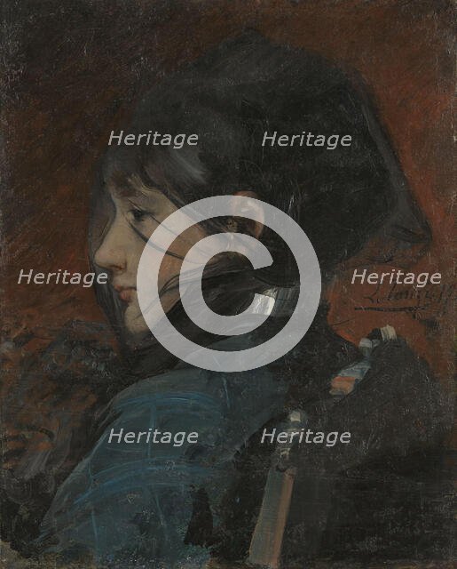 Portrait of a Young Woman, 1879. Creator: Léon Tanzi.