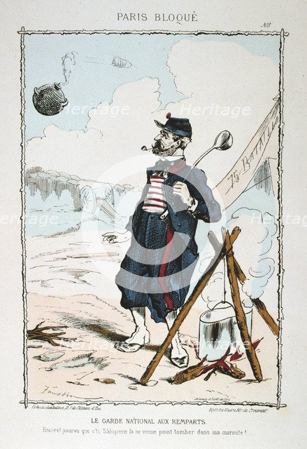 'Le Garde Nationale aux Remparts', 1870-1871. Artist: Anon