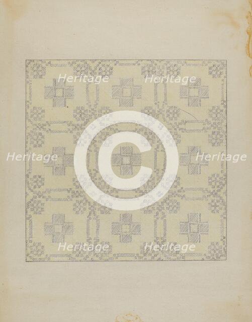 Tablecloth, c. 1936. Creator: Elizabeth Valentine.