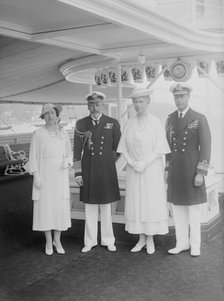 King George V, Queen Mary, the Duke and Duchess of York aboard the HMY Victoria and Albert, 1935. Creator: Kirk & Sons of Cowes.