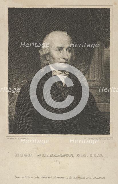 Hugh Williamson, M.D., L.L.D. (1735-1819), 1821. Creator: Asher Brown Durand.