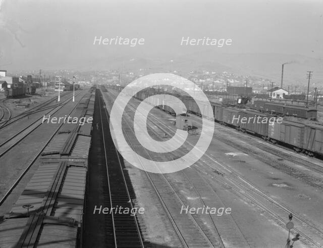 Railroad, outskirts of fast growing town, Klamath Falls, Oregon, 1939. Creator: Dorothea Lange.