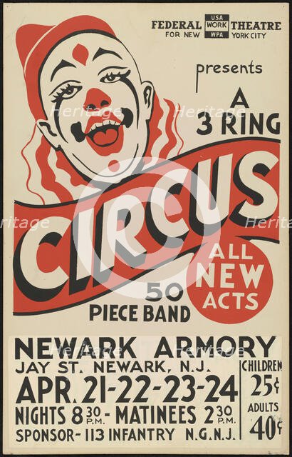 Circus, Newark, NJ, [193-]. Creator: Unknown.
