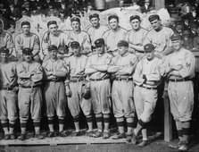 New York Giants. Top row (left to right): (partially obscured) Art Fletcher... (baseball), c1911. Creator: Bain News Service.
