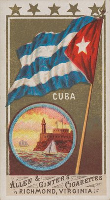 Cuba, from Flags of All Nations, Series 1 (N9) for Allen & Ginter Cigarettes Brands, 1887. Creator: Allen & Ginter.