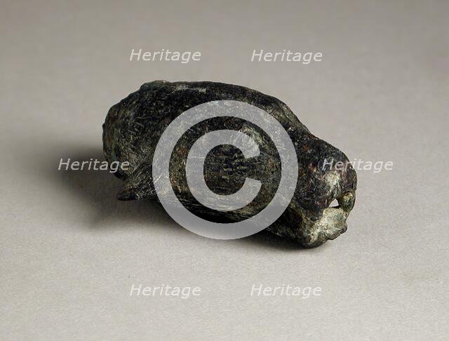 Feline Head Figurine, Roman Period (30 BCE-395 CE) or later. Creator: Unknown.