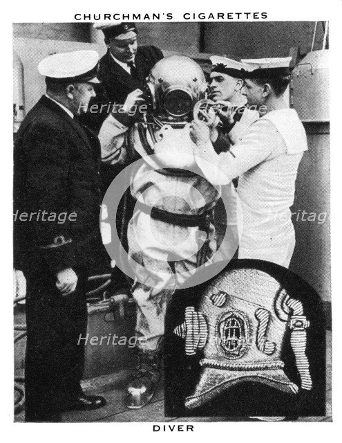 Diver, 1937.Artist: WA & AC Churchman