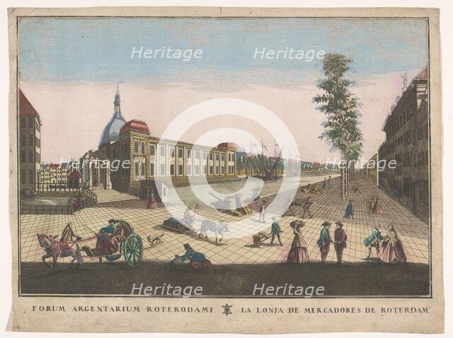 View of the Stock Exchange in Rotterdam, 1736-1799. Creator: Remondini family.