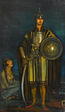 Portrait of Rudolph Valentino in "The Hooded Falcon", 1925. Creator: Beltrán Massés, Federico (1885-1949).